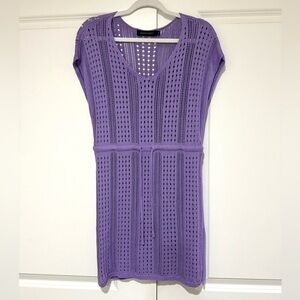 Purple Knit Women Swim Coverup